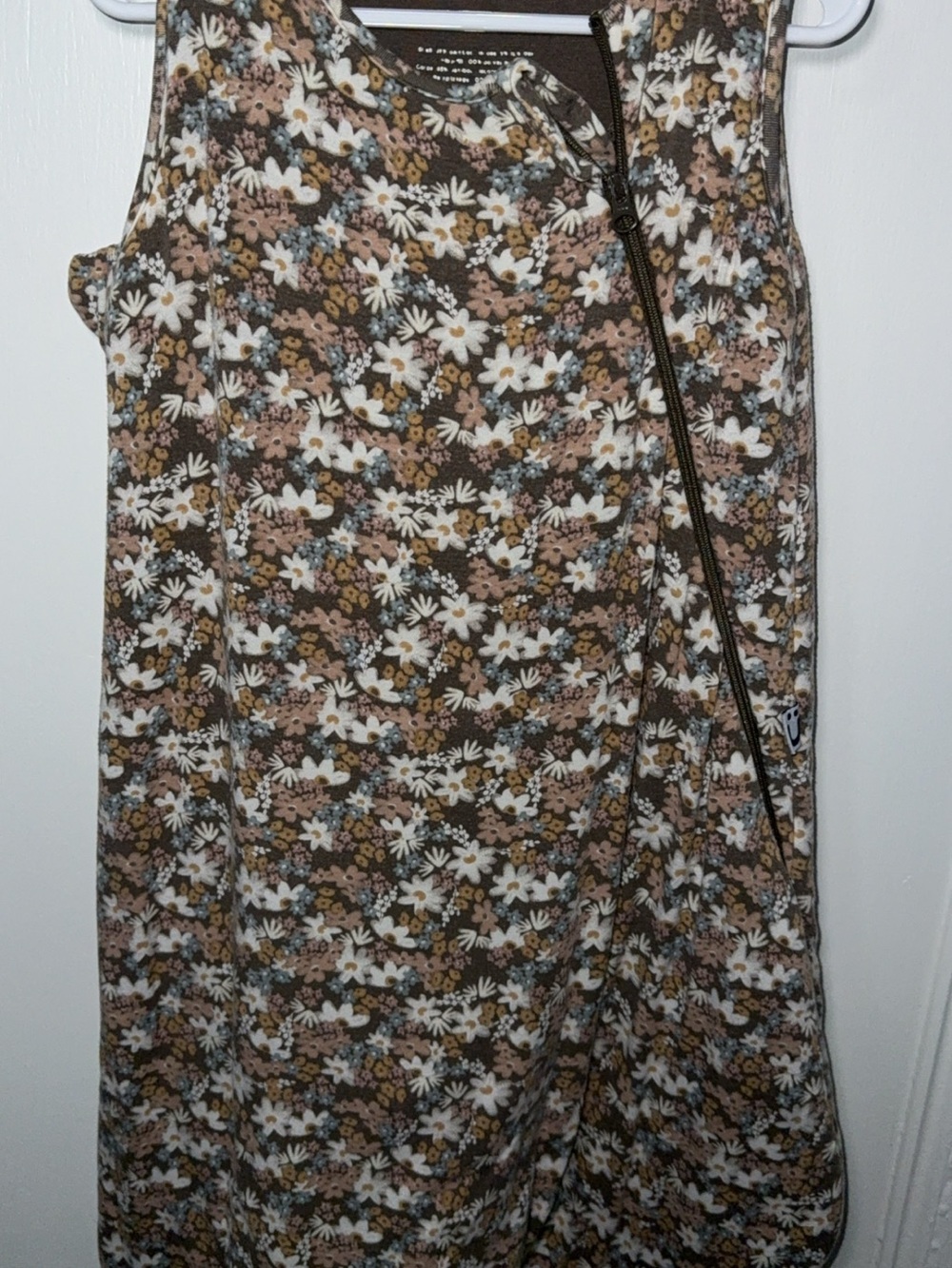 Floral bamboo sleep sack Brown and Cream